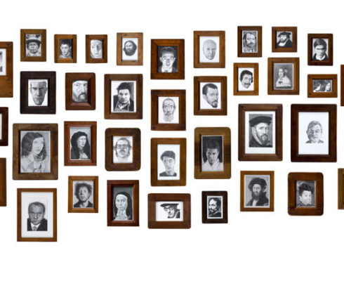 Forty Portraits Graphite On Paper Dimensions Variable
