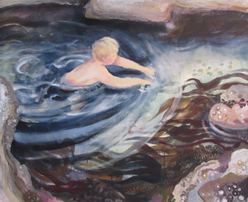 Rockpool Swimmer  Mixed Media On Canvas 100 X 120 Cm £4500 00