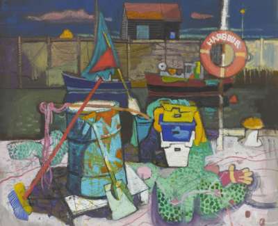 13  Evening Whitstable Harbour Oil On Linen 36 X 40 Ins 92 X 102 Cms