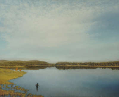 19 Blue Lake Oil On Canvas 46X61Cm