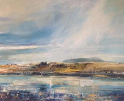 Reflections Bunessan Isle Of Mull Mixed Media With Gold Leaf 59 X 84 Cm