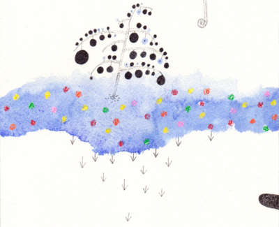 A Change In The Weather 1 Nazar Watercolour Wax Crayon And Technical Pen On Paper 19 X 19 Cm £195