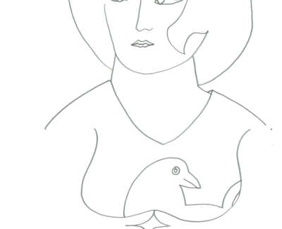 Adrian Wiszniewski Woman And Bird Graphite On Paper 24 X 24 Cm £1500