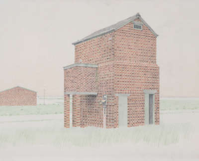 Airfield In Fife Pencil On Paper 1993 42 X 59Cm