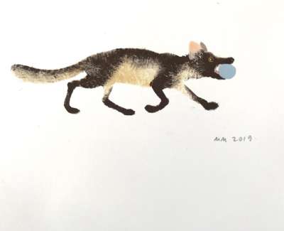 Arctic Fox And Goose Egg Pochoir Stencil 16 X 34 Cm Uf £250 00