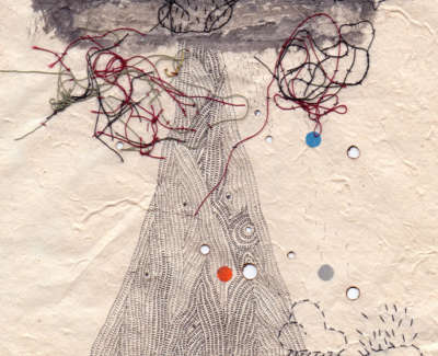 Bad Weather Mountain Burnt Holes Pen And Stitching On Paper 19 X 19 Cm £195