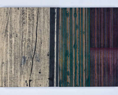 Between Moments Diptych Mokuhanga On Two Wooden Gesso Panels 40 X 60 Cm