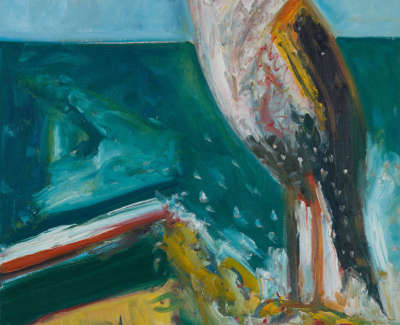 Bird Sings His Lament Oil On Canvas 1980 76X51Cm