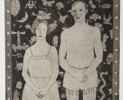 Unillustrated People Etching 37 X 18 Cm £300 00