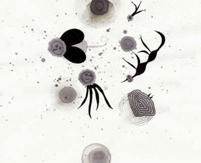 Caught Out Under A Microscope Ink Bubbles And Pen On Paper 21 5 X 13Cm £195