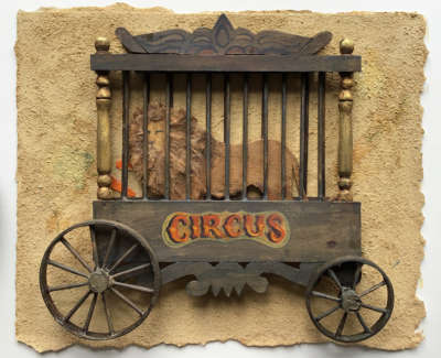 Circus Trailer With Lion 23 X 28 Cm £900 00