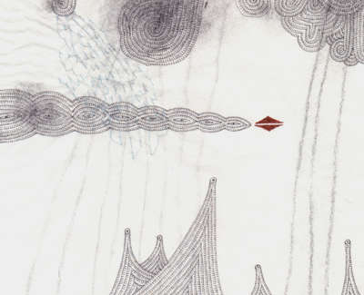 Comet Bearing Ancient Ice And Rain Pencil Stitching And Technical Pen On Paper 19X 19Cm £195