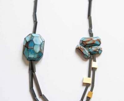 Cristina Zani My Seoul Oxidised Gold And Turquoise Necklaceweb