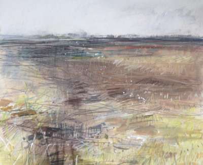 Field And Sky Chalk And Pencil 26 X 31 Cm