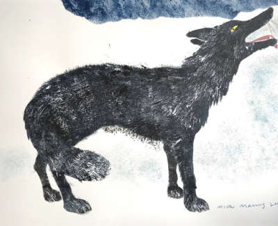 Howling Wolf Pochoir Stencil 47 X 62 Cm Uf £475 Unique