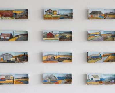 Jayne Stokes ‘ Hebridean’ Acrylic Collage And Found Objects In Scottish Souvenir Matchboxes 40 X 50Cm £800 00