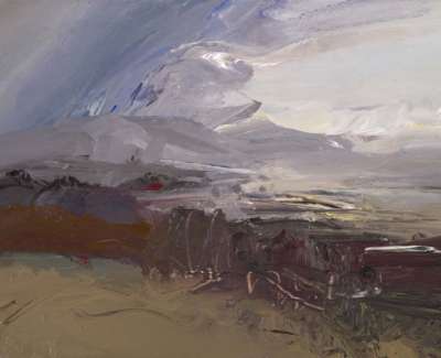 Light Passing Over Peters Hill Oil On Board 40 X 30