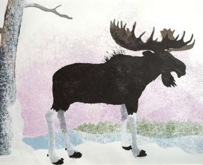 Moose Pochoir Stencil 31 X 46 Cm Uf £325