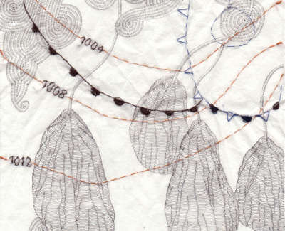 Occluded Fronts To Blame For Withered Figs Technical Pen And Stiching On Paper 19 X 19Cm £195