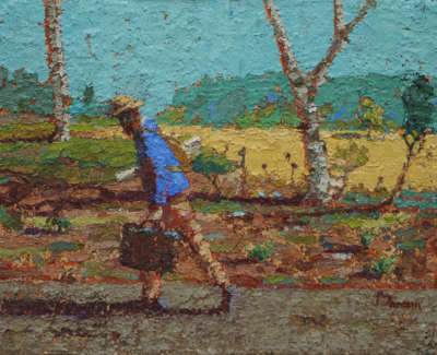 Road To Tarascon Ii After Van Gogh Oil On Panel 20 X 24 Cm