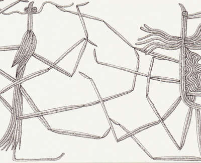 Stick Insects In Love Technical Pen On Paper 13 X21 5Cm £195