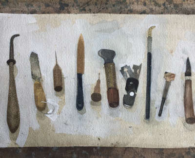 Tools Of The Trade  Watercolour And Gouache 28 X 46 Cm £1100 00