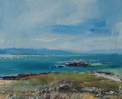 View From Iona Mixed Media And Gold Leaf 11 X 29 Cm £500 00