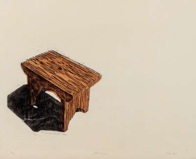 Felicity Warbrick Stool  Hand Coloured Woodcut Ink On Japanese Paper 56 X 40 Cm  From An Edition Of 3 £650 00